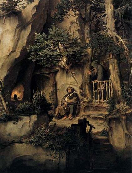 Moritz von Schwind A Player with a Hermit